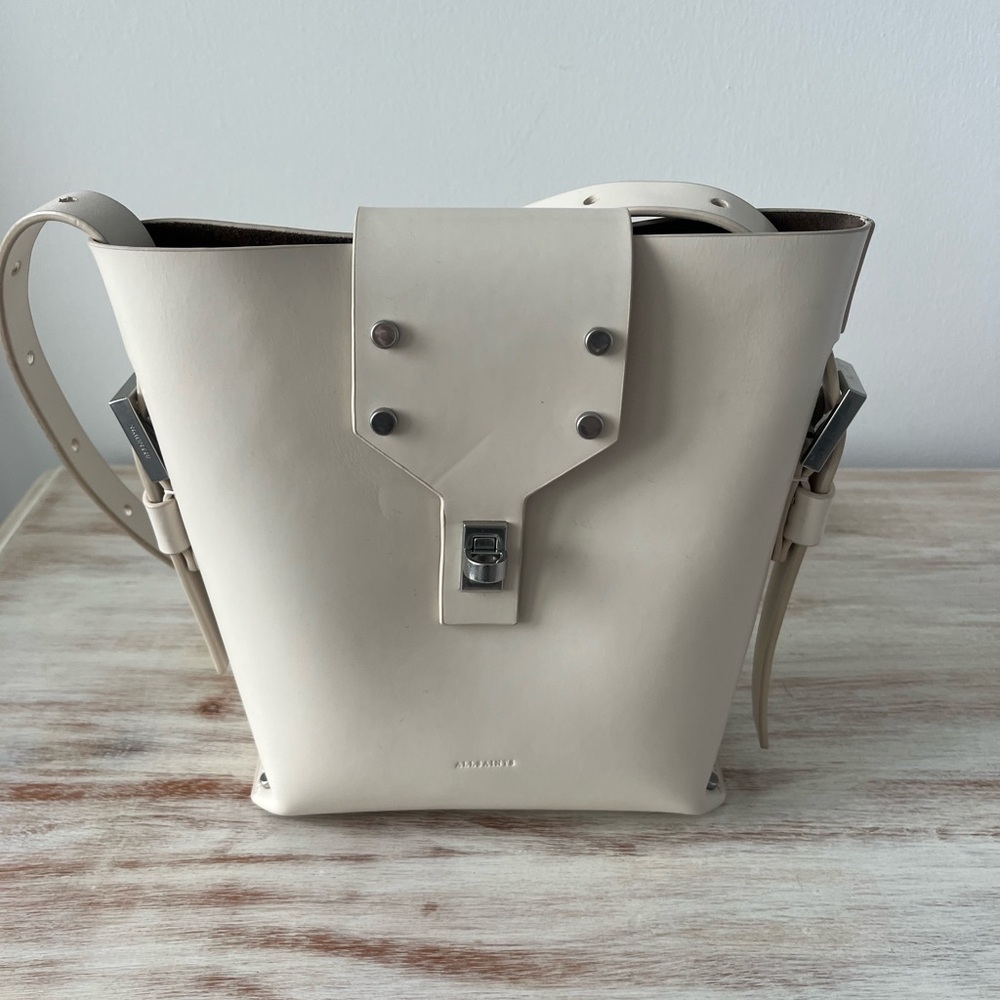 AllSaints Miro Turn Lock Leather Crossbody Bag